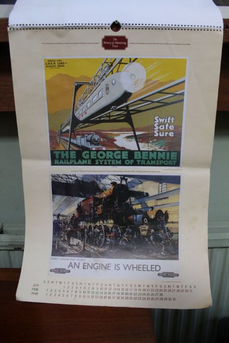 A Cuneo railway print of King George V, together with a vintage railway calendar - Image 5 of 5