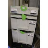 FESTOOL sys-roll tool storage transport with 3 FESTOOL boxes