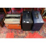 Three cases of 12" LP records