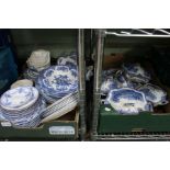 A selection of blue & white dinner wares