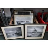 A collection of c.1900 photographs of storm battered three mast sailing ships