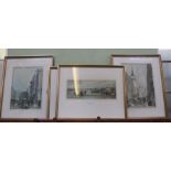 Four London prints in glazed gilt frames