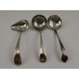 Two 20th century silver sugar sifting ladles, both Sheffield 1911, and 1937, together with a sliver