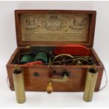 A late Victorian mahogany cased "Magneto Machine", "...for nervous and other diseases"