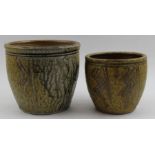 Two Toff Millway glazed stoneware studio planters tallest 13cm the other is 11cm