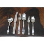 Georg Jensen "Plata" pattern stainless steel canteen of cutlery for twelve