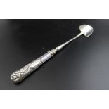 Joseph Wilmore, a 19th century bladed silver stilton scoop, Birmingham 1827, with an attached emboss