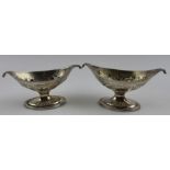 Duncan Urquhart and Naphtali Hart, A pair of George III silver boat shape salts,