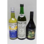 Irish Cream Liqueur, Tesco, 17%, 1 bottle Martini Extra Dry, 31%, 1 x 1 litre Katell Roc Anise, 0%,