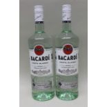 Bacardi superior white rum 1l, 2 bottles