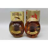 Haigs Dimple Scotch Whisky, 2 x 26 2/3 fl.oz bottles, one with spring cap in worn boxes