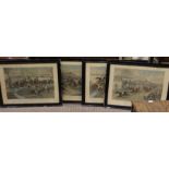 A set of four 19th century coloured Steeple Chase prints