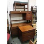 A retro design teak bedroom suite comprising of double width six drawer chest