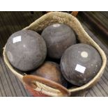 A collection of wooden bowls