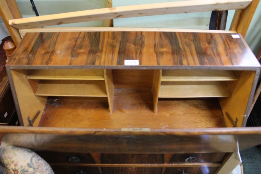 A fancy veneered bureau unit with flower head handles - Image 2 of 2