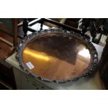 A Joseph Sankey oval copper tray with fancy edge