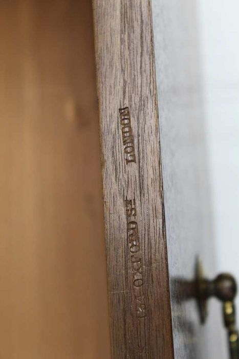 A 19th century walnut veneer wall clock, with carved & inlaid decoration, 8-day movement, 29cm dial - Image 4 of 8