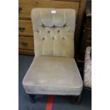 A late 19th century Nursing chair with button back