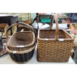 Three wicker baskets