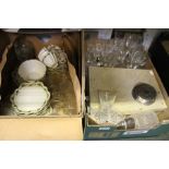Two boxes of miscellaneous glass & china