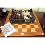 Chess board & pieces representing Raynard - The Fox