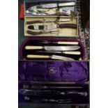 Selection of silver plate knives & sets