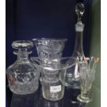 A quantity of glassware, decanters, etc