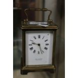 A brass carriage clock