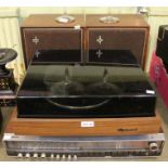 Garrard record deck, a pair of international high fidelity speakers and a tuner amp