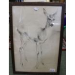 H. Van Meegeren, A print of deer, signed