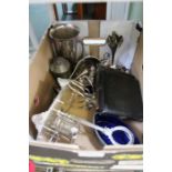 Mixed plated items, vases, sugar sifter, etc.