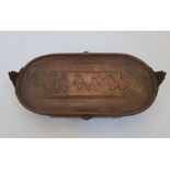 Elkington & Co copper tray with Bacchus and Pan