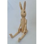 A hand carved arts and crafts rabbit.