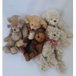 Five Ashton-Drake Gallery Teddy Bears