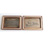 Two hallmarked silver framed engravings by Eric Monk, depicting Balmoral and Windsor Castle,