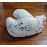 Sports memorabilia, A McGurk white leather boxing glove signed by Nigel Benn etc.