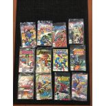 Approximately forty two Marvel The Avengers comics, together with two Marvel Captain America comics.