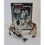 A Star Wars Tauntaun figure and rider, together with a Star Wars hovercraft with two figures and a