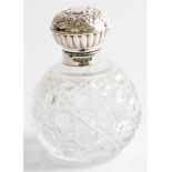 A silver and glass perfume bottle, hallmarked Sheffield 2000. BOOK A VIEWING TIME SLOT ON OUR
