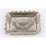 A hallmarked silver entree dish, with patterned edging, approx. 28.5 x 20cm. BOOK A VIEWING TIME