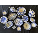 A blue and white tea set to include cups, saucers, plates and teapots. BOOK A VIEWING TIME SLOT ON