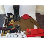 A collection of military items belonging to Brigadier Brian Thomas RMP, to include riding boots, two