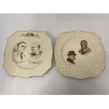 A Royal Winton Grimwades plate with portraits of Sir Winston Churchill and Franklin D. Roosevelt,