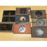 A selection of nine magic lantern glass slides (AF). IMPORTANT: Online viewing and bidding only.