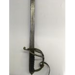 A Henry Wilkinson British Officer’s dress sword in a brown leather scabbard. BOOK A VIEWING TIME