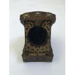 A Rosewood dome-topped brass decoration with fretwork design portable pocket watch carrier