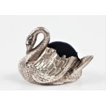 A Victorian silver swan pin cushion, hallmarked Birmingham 1900. BOOK A VIEWING TIME SLOT ON OUR