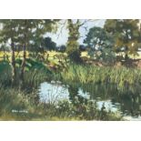 ALBERT BELL FOSTER, signed, framed, titled ‘ August Afternoon’ on verso, watercolour on paper,