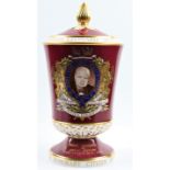 A Spode Sir Winston Churchill vase, with a photo of Churchill to front and two of his quotes to