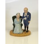 Figure of Sir Winston and Lady Clementine Churchill, Churchill standing in the Order of the